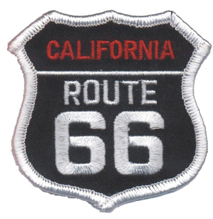 California Patch Iron On - Route 66 - Road Sign Souvenir Badge Emblem Applique