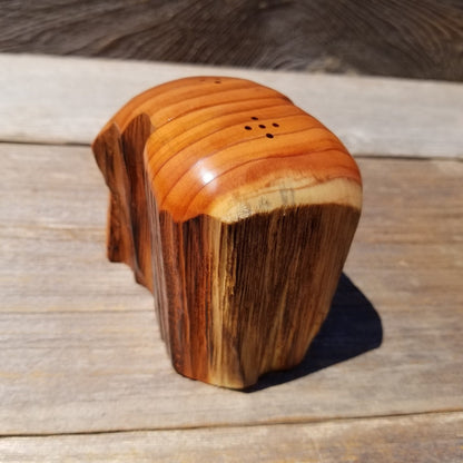 Rustic Wood Salt and Pepper Shakers Set 2 Tone Handmade #479 California Redwood Souvenir Housewarming Gift