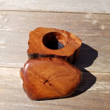 Wood Ring Box Redwood Rustic Handmade California Storage Live Edge Mini #522 Birthday Gift Christmas Gift Mother's Day Gift