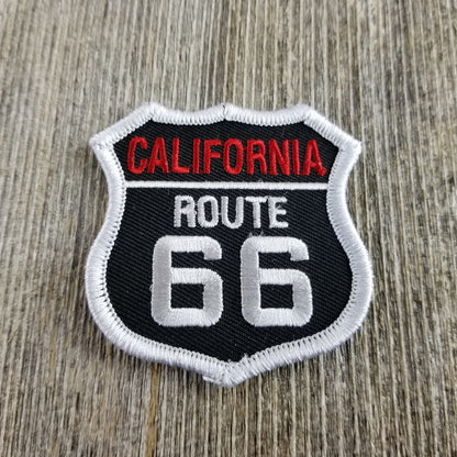 California Patch Iron On - Route 66 - Road Sign Souvenir Badge Emblem Applique