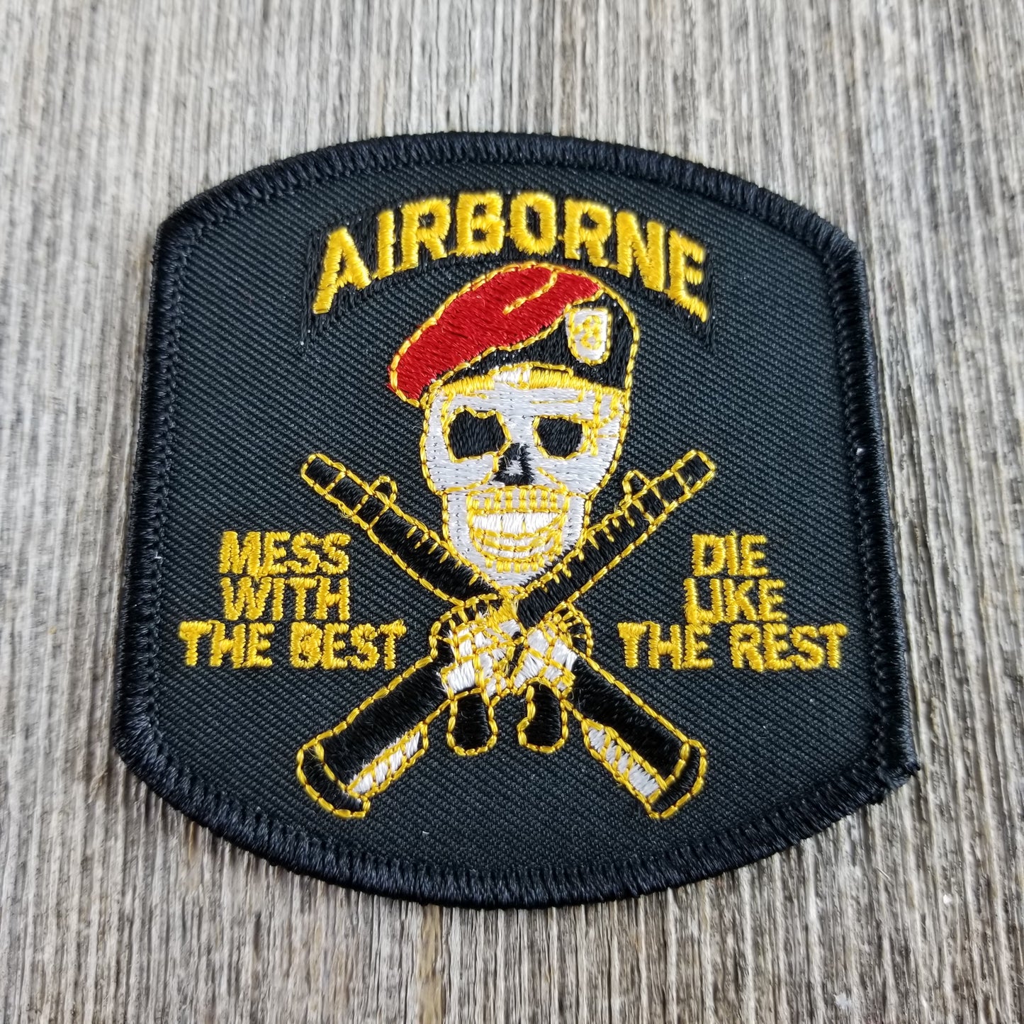 Airborne Mess with Best Die Like the Rest Patch Iron on Emblem Badge Applique