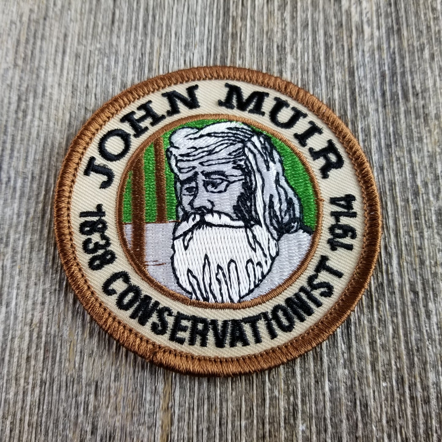 John Muir Patch - Conservationist - Muir Woods Iron On Souvenir Badge Emblem