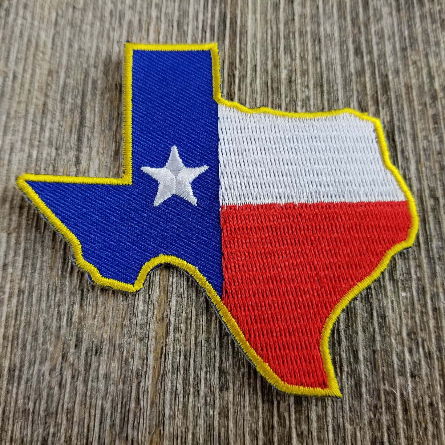 Texas Patch - TX Flag State Shape - Lonestar Iron On Souvenir Badge Emblem Applique