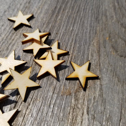 Wood Cutout Stars - 1 Inch - Unfinished Wood - Lot of 24 - Craft Projects - DIY