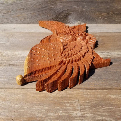 Eagle American Flag 3d Carved Sign Handmade Redwood Wood Patriotic Made in the USA