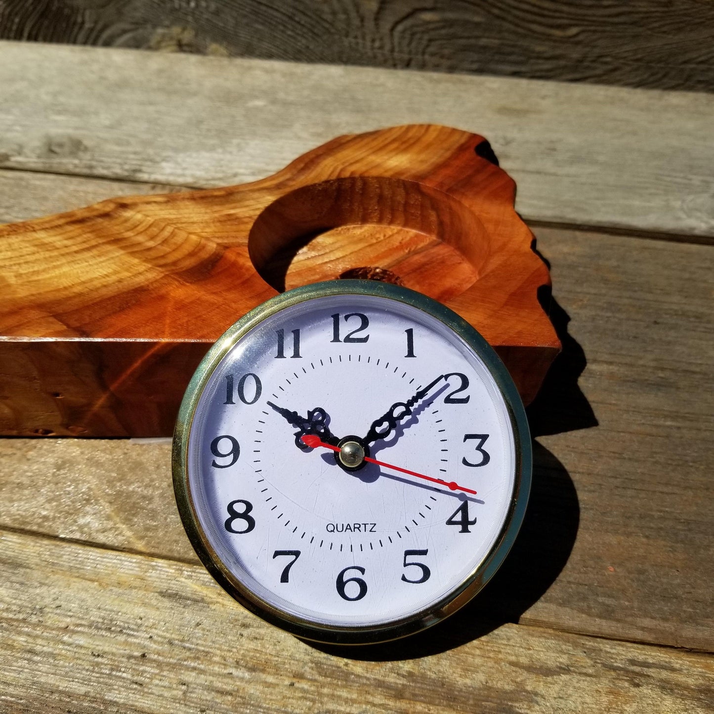 Redwood Clock Shelf Wood Desk Clock Office Gifts for Men #137 2 Tone