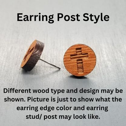 Abstract Earrings - Wood Earrings - Stud Earrings - Post Earrings - Abstract Rays