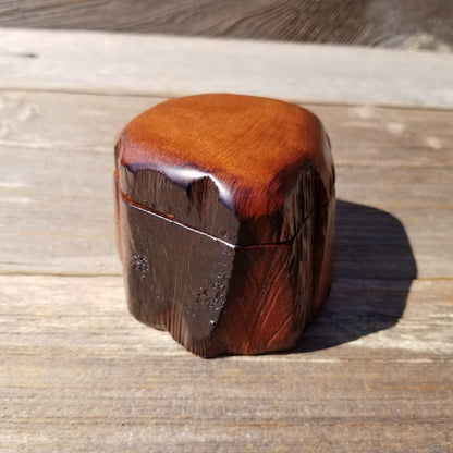 Wood Ring Box Redwood Rustic Handmade California Redwood Jewelry Box Storage Box Token Ashes #512