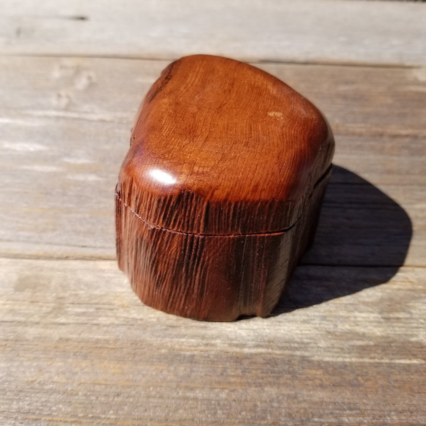 Wood Ring Box Redwood Rustic Handmade California Redwood #516 Jewelry Box Storage Box Token Ashes