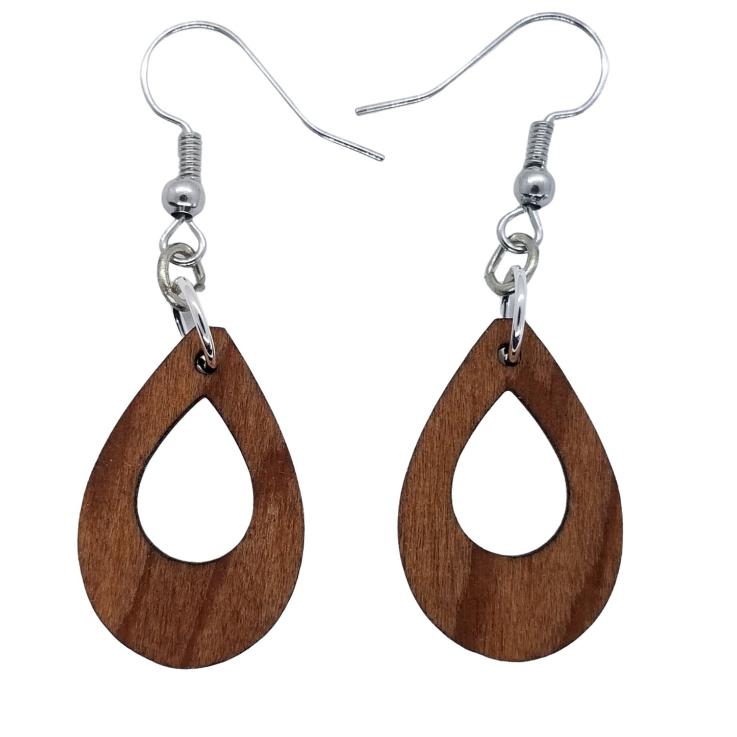 Redwood Earrings - Cutout Teardrop Earrings - California Redwood Dangle Earrings - CA Souvenir Keepsake - Wood Earrings - Wood Gift Women