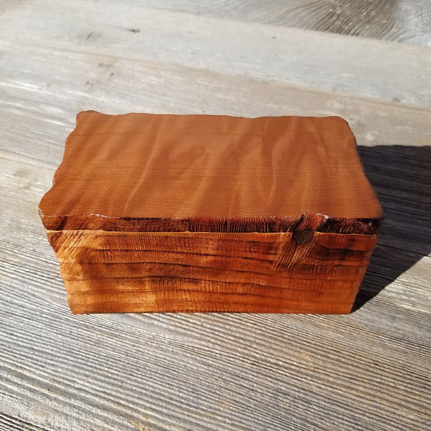 Handmade Wood Box with Redwood Rustic Handmade Jewelry Box California Redwood Jewelry Box Storage Box Limb Box #354 Coin Box