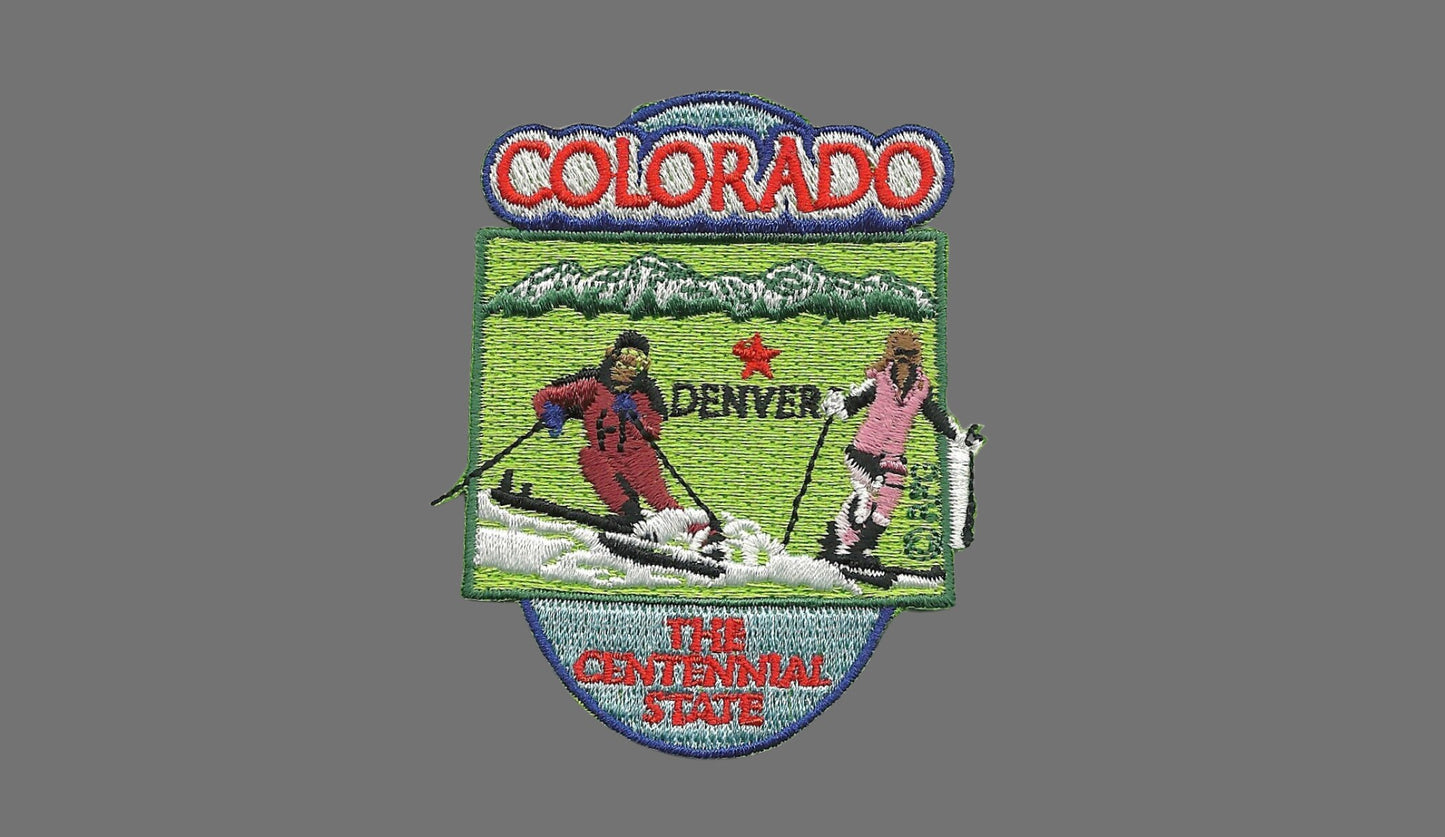 Colorado Patch – CO State Travel Patch CO Souvenir Embellishment or Applique 3" The Centennial State Denver Capital Mountains Skiing