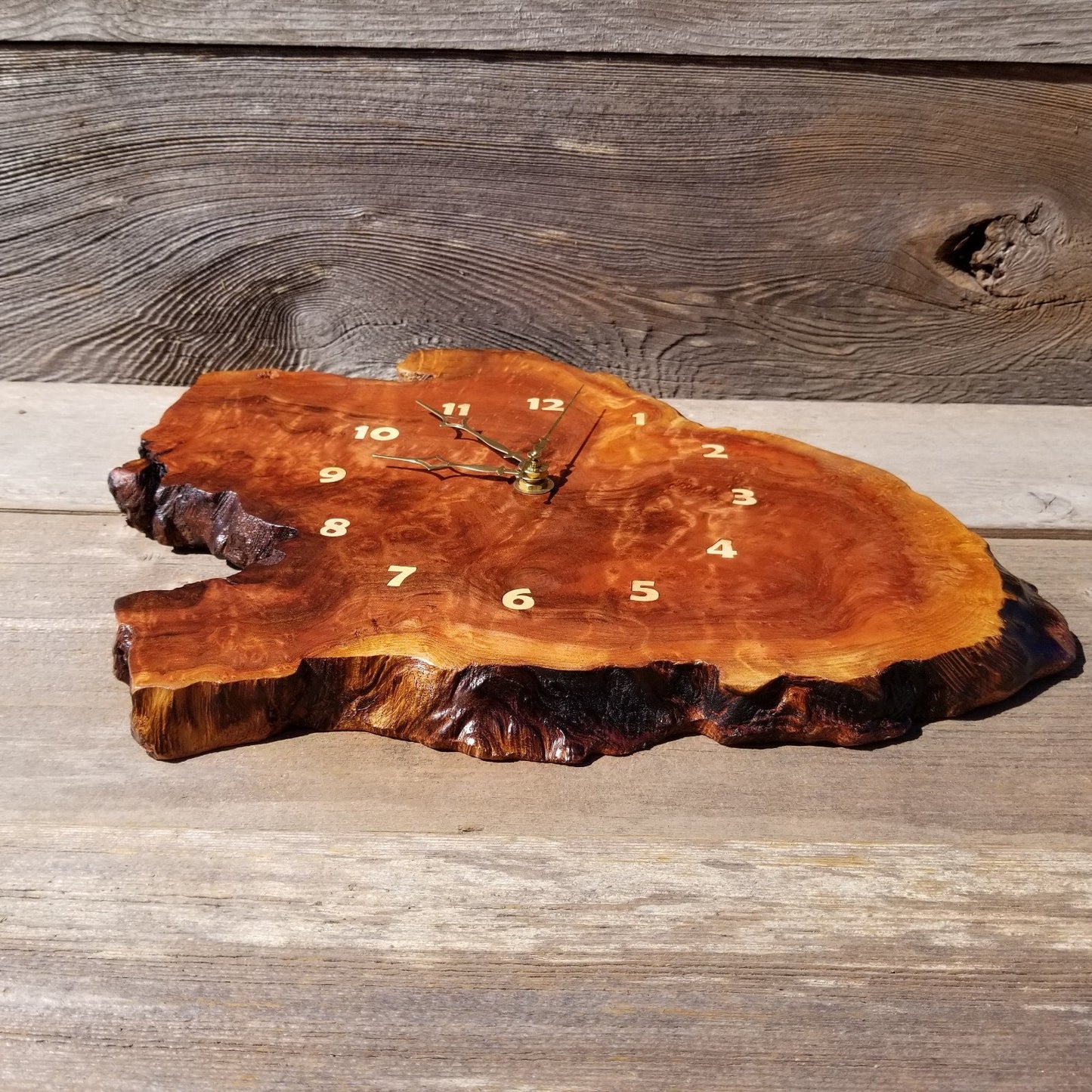 Redwood Clock Burl Wood Wall Hanging #431 Wall Clock Handmade Live Edge Cabin Lodge Rustic Decor California Gift for Him