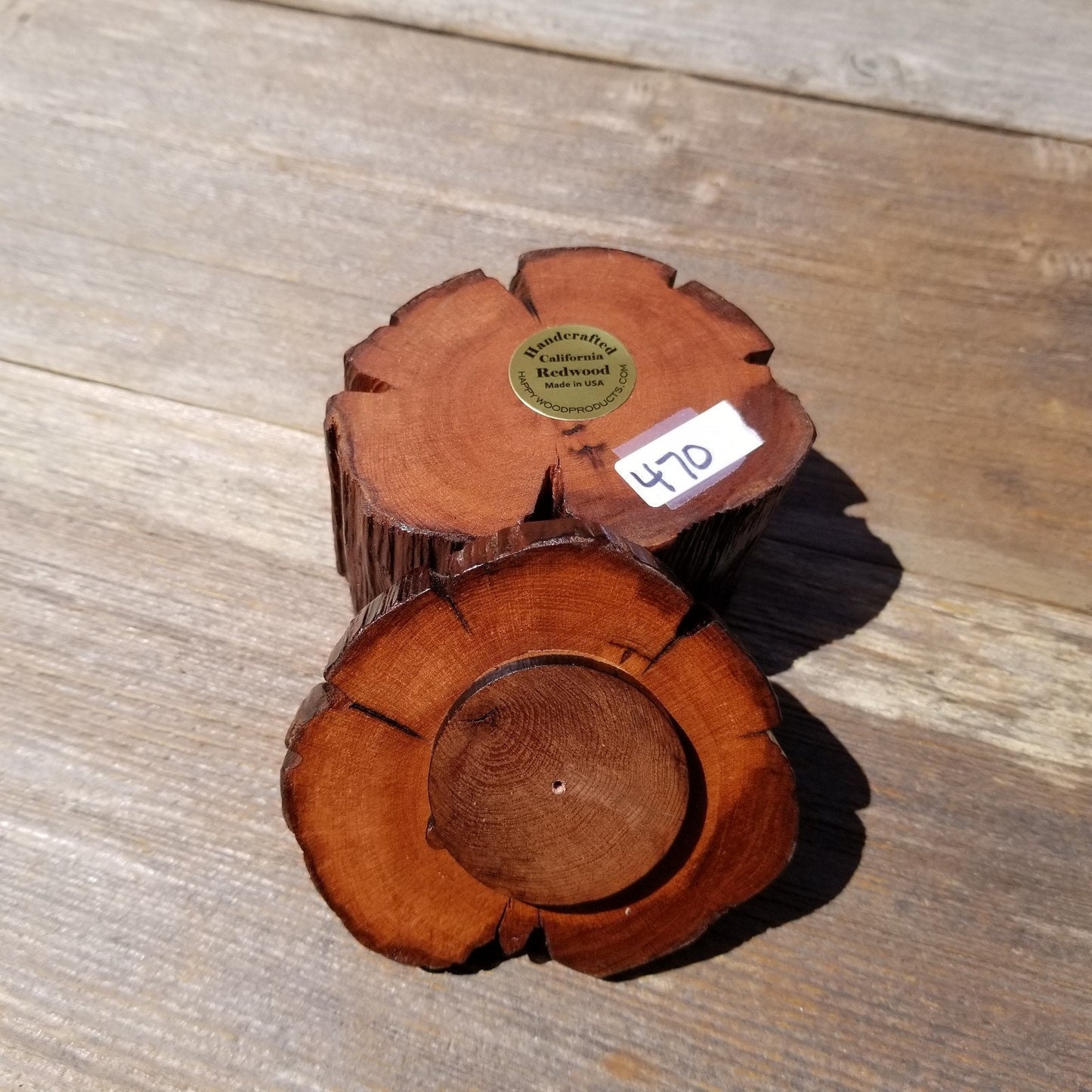 Wood Ring Box Redwood Rustic Handmade California Storage Live Edge Mini #470 Birthday Gift Christmas Gift Mother's Day Gift