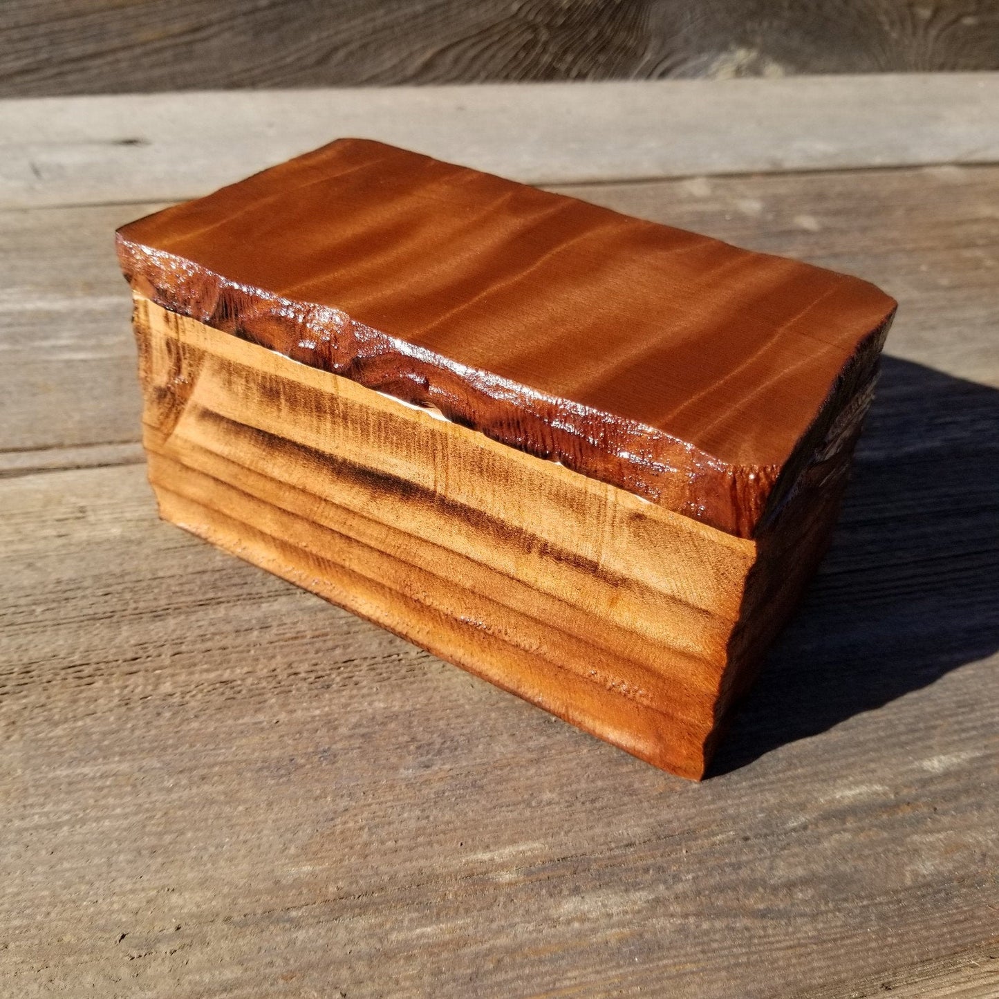 Handmade Wood Box with Redwood Rustic Handmade Jewelry Box California Redwood Jewelry Box Storage Box Limb Box #323 Coin Box