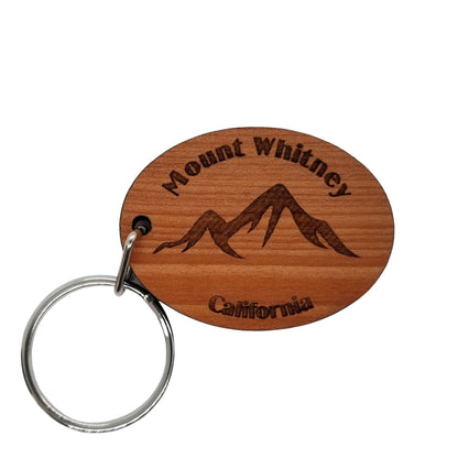 Mount Whitney Keychain California Mountains Handmade Wood Keyring Souvenir Sierra Nevada Travel Gift Tag Key Ring Mt Whitney