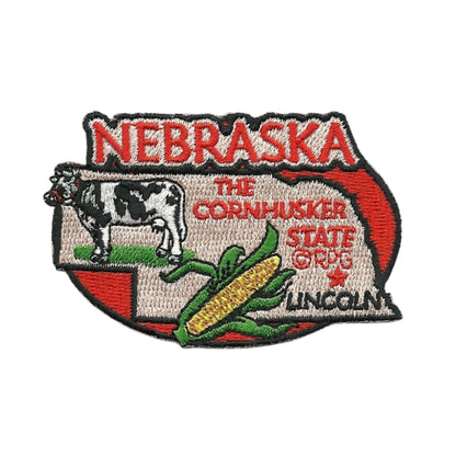 Nebraska Patch – NE State Travel Patch Souvenir Applique 3" Iron On The Cornhusker State Cow Corn Lincoln State Capital