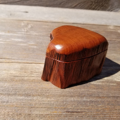 Wood Ring Box Redwood Rustic Handmade California Storage #525 Engagement Birthday Gift Mother's Day Gift Gift for Friend