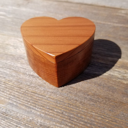 Handmade Wood Box with Redwood Heart Ring Box California Redwood #454 Mothers Day Anniversary Gift Ideas