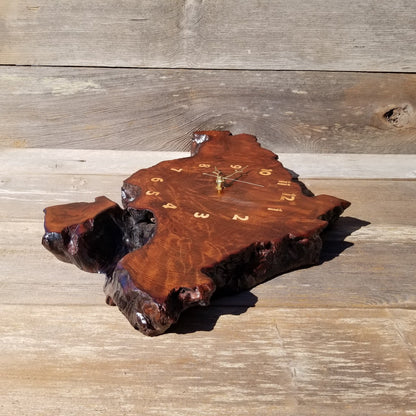 Wood Wall Clock Redwood Burl Hanging Art Rustic Slab #489 Anniversary Gift One of a Kind Unique Gift Handmade LG