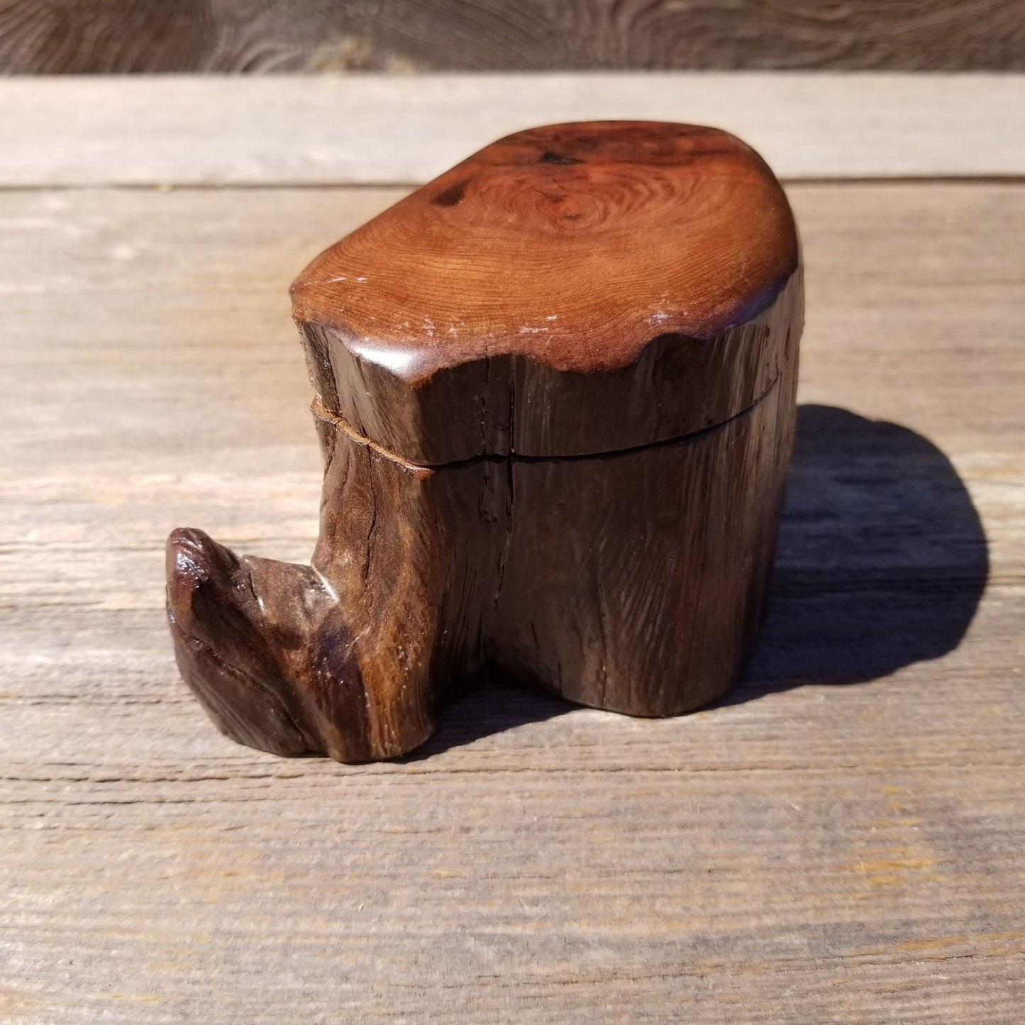 Handmade Ring Box Wood Box with Redwood Rustic Handmade California Redwood Jewelry Box Storage Box Token Ashes #366