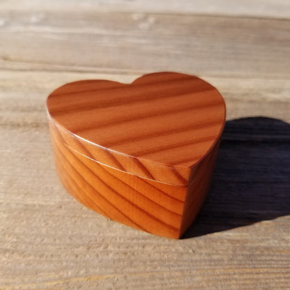 Handmade Wood Box with Redwood Heart Ring Box California Redwood #315