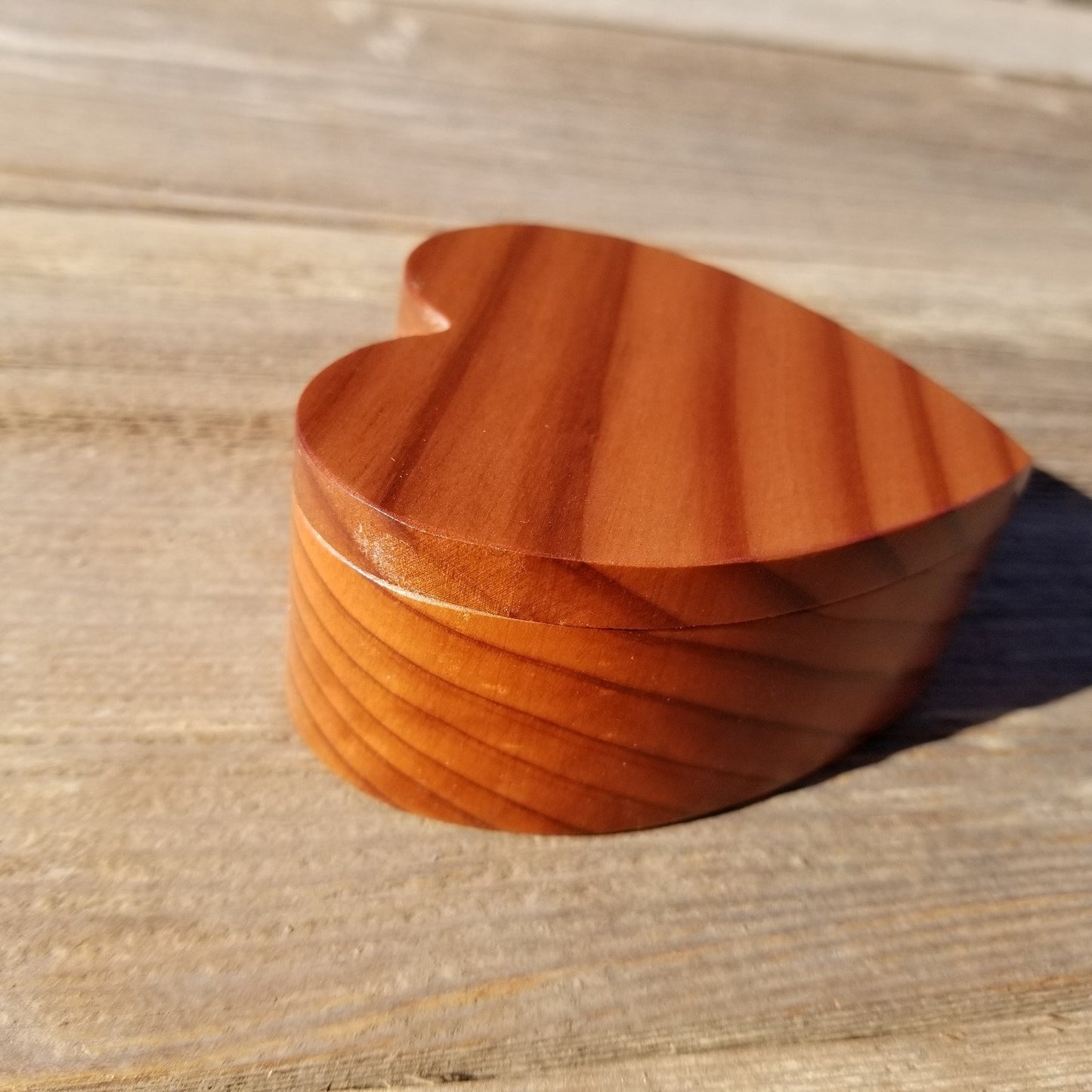 Handmade Wood Box with Redwood Heart Ring Box California Redwood #315