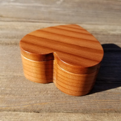 Handmade Wood Box with Redwood Heart Ring Box California Redwood #315