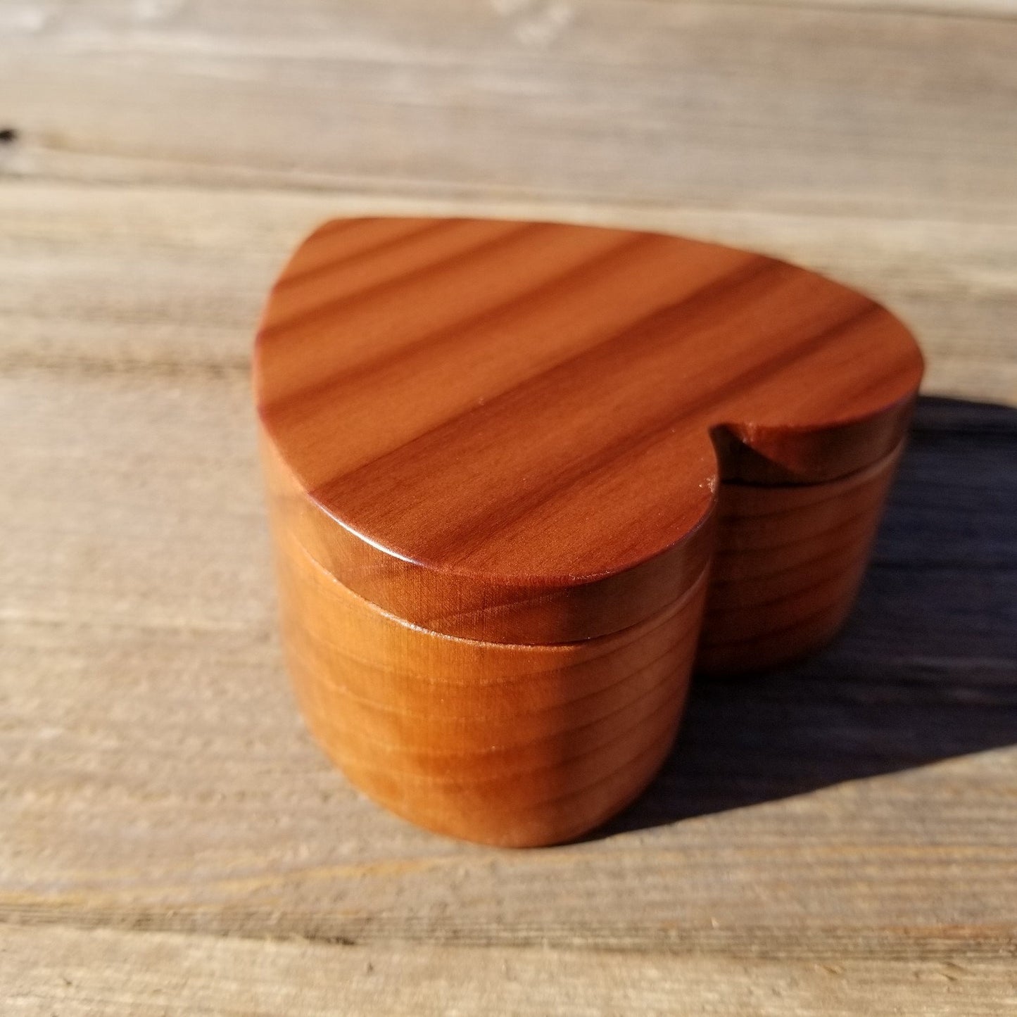 Handmade Wood Box with Redwood Heart Ring Box California Redwood #315