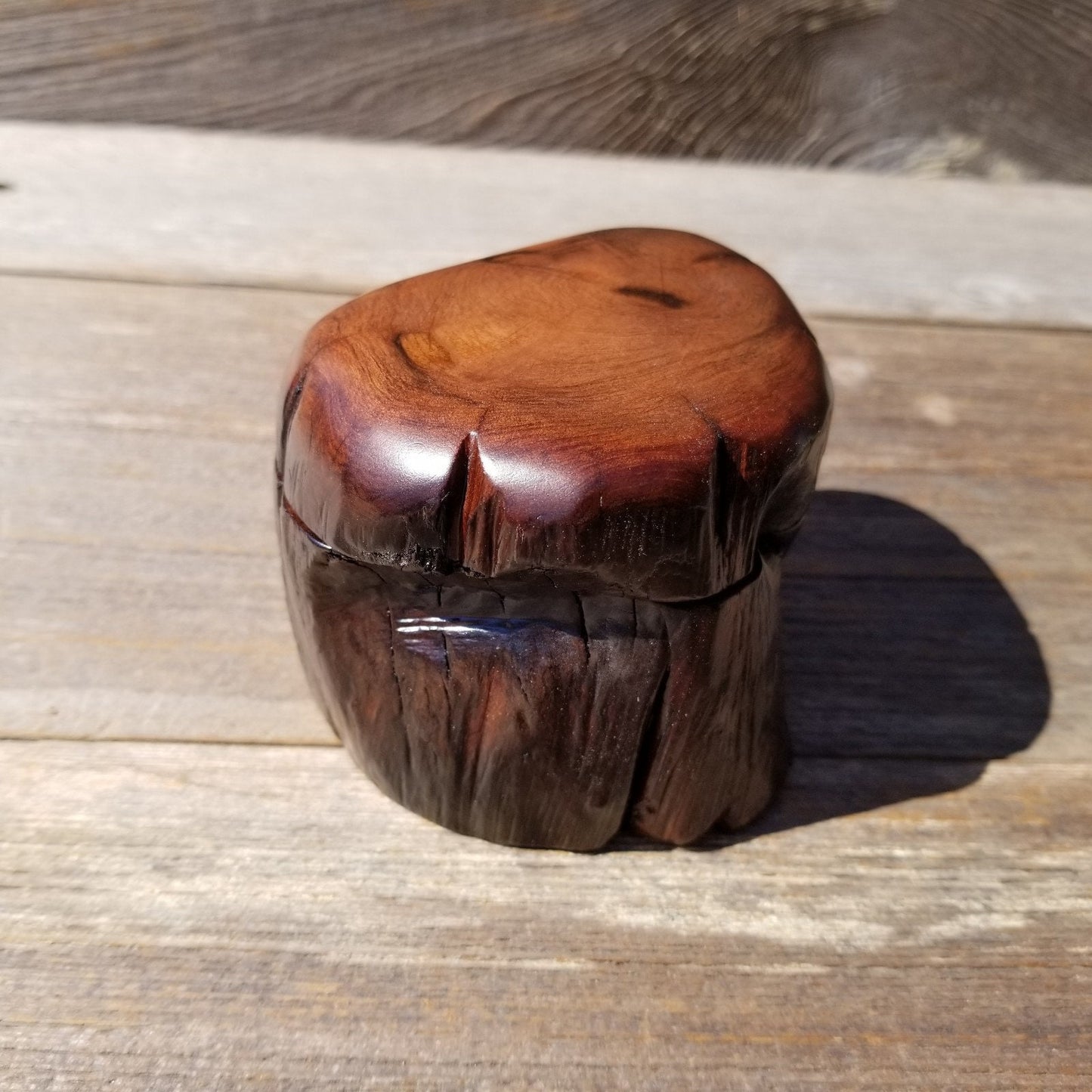 Wood Ring Box Redwood Rustic Handmade #523 California Storage Live Edge Mini Birthday Gift Christmas Gift Mother's Day Gift