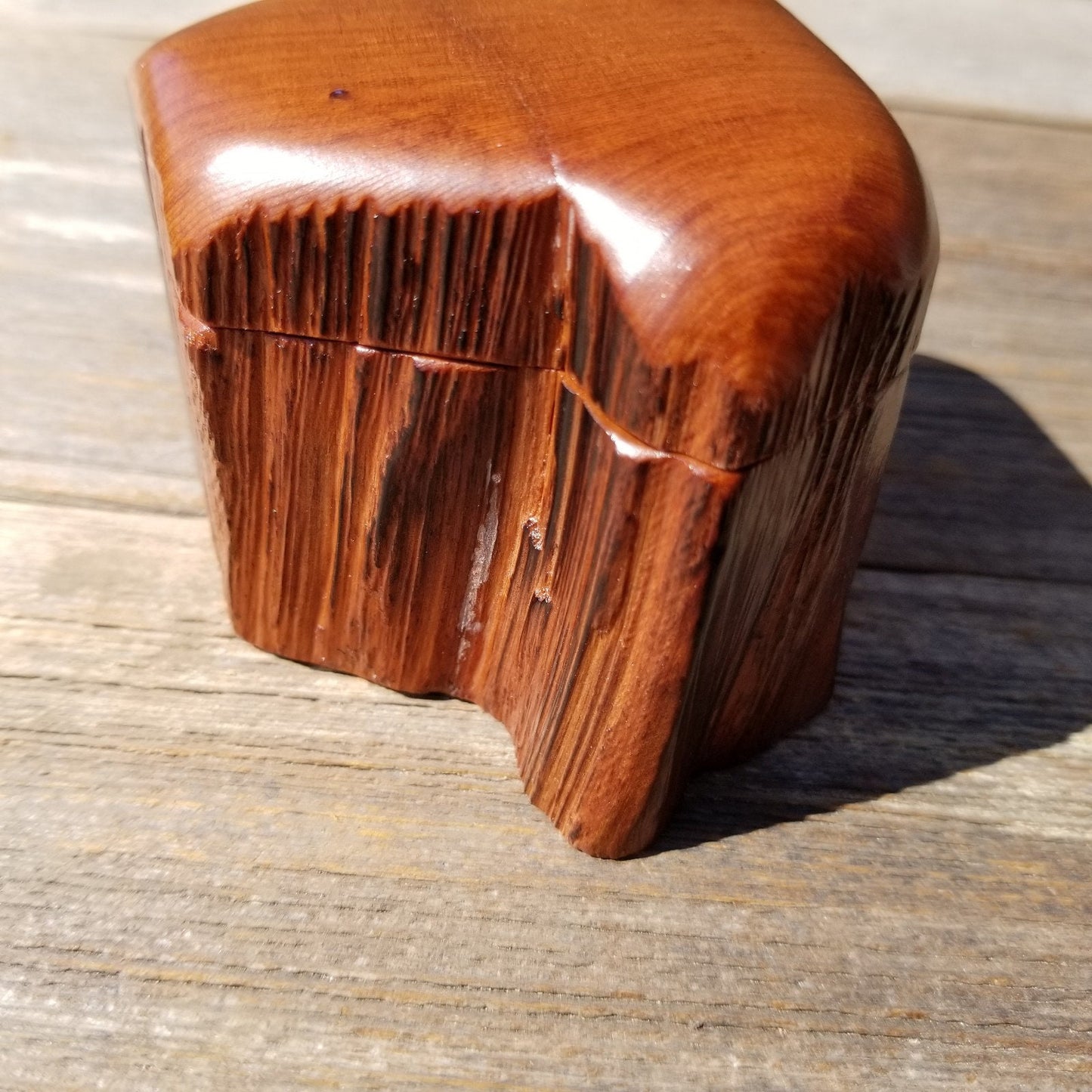 Wood Ring Box Redwood Rustic Handmade California Storage #525 Engagement Birthday Gift Mother's Day Gift Gift for Friend