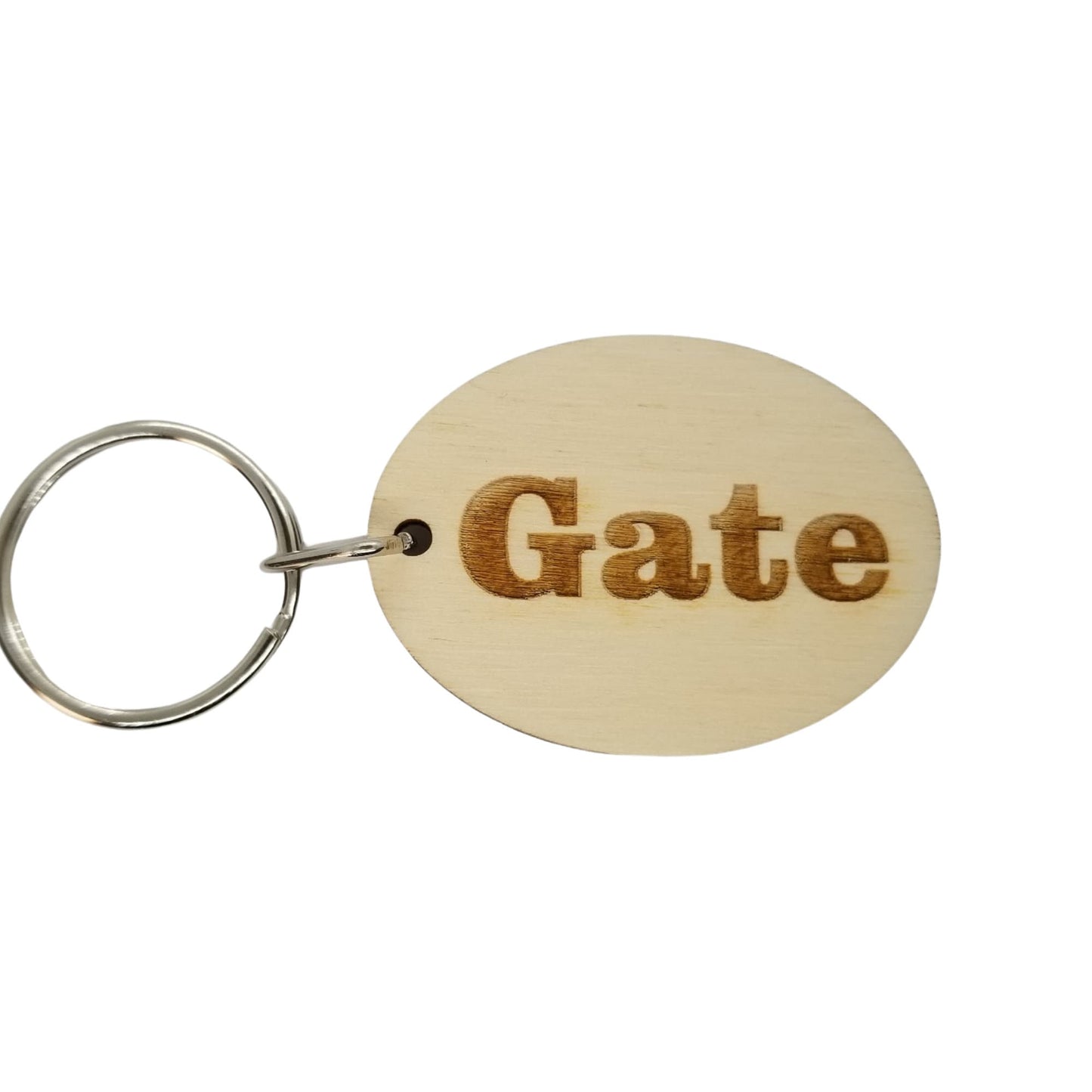 Gate Wood Keychain Key Ring Keychain Gift - Key Chain Key Tag Key Ring Key Fob - Gate Text Key Marker