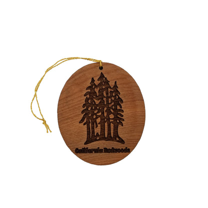 California Redwoods Ornament Forest Trees Christmas Handmade Wood Ornament Made in USA Souvenir Laser Cut Travel Gift