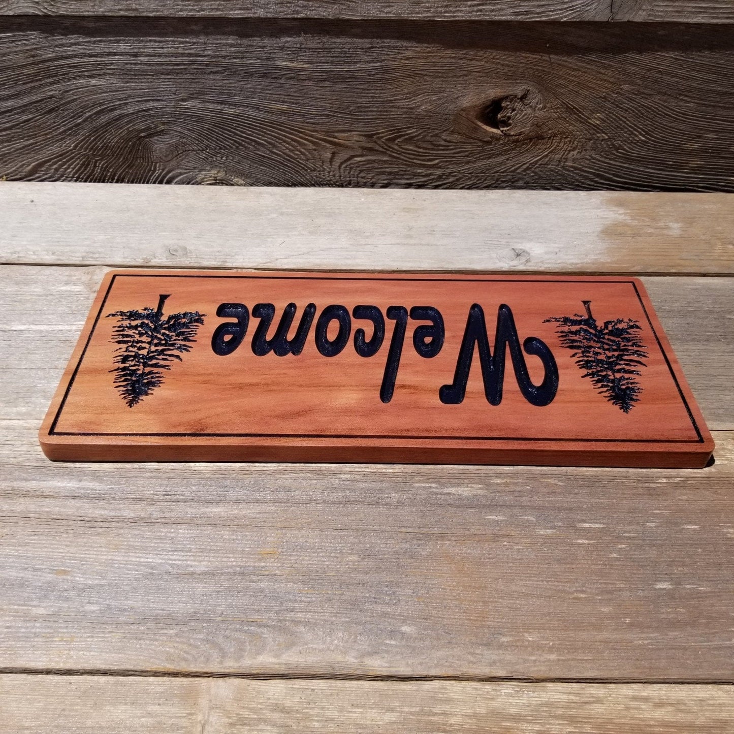 Welcome Sign - Carved Sign - Handmade - California Redwood - Housewarming Gift - Wedding Gift