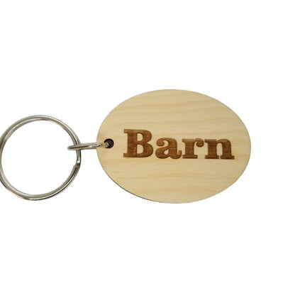 Barn Wood Keychain Key Ring Keychain Gift - Key Chain Key Tag Key Ring Key Fob - Barn Text Key Marker