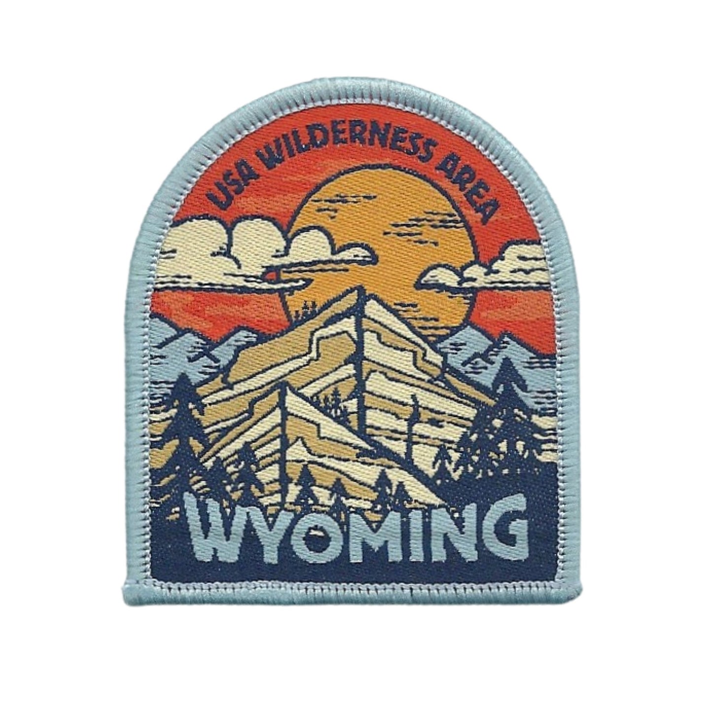 Wyoming Patch – WY USA Wilderness Area - Travel Patch – Souvenir Patch 2.5" Iron On Sew On Embellishment Applique