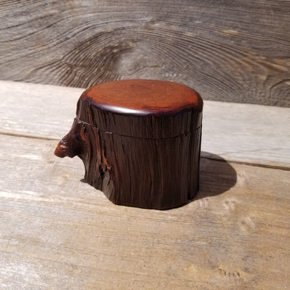 Wood Ring Box Redwood Rustic Handmade California Redwood Jewelry Box Storage Box Token Ashes #467