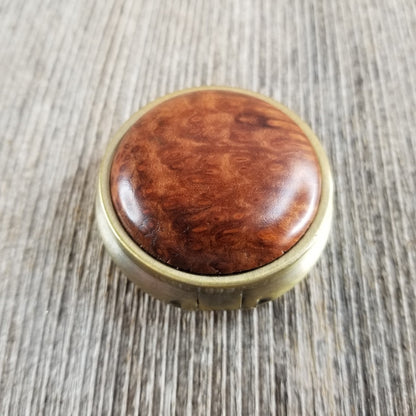 Handmade Pill Box 3 Sections Redwood Top California Burl Memento #284