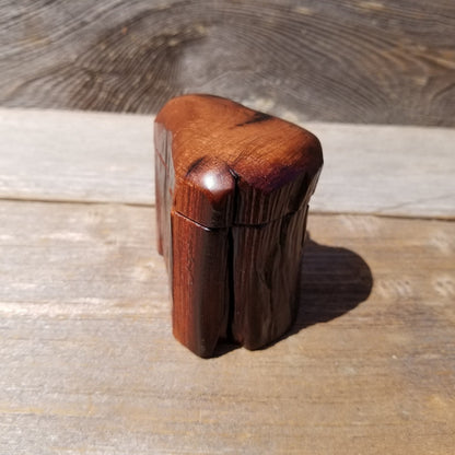 Wood Ring Box Redwood Rustic Handmade California Storage Live Edge Mini #465 Birthday Gift Christmas Gift Mother's Day Gift