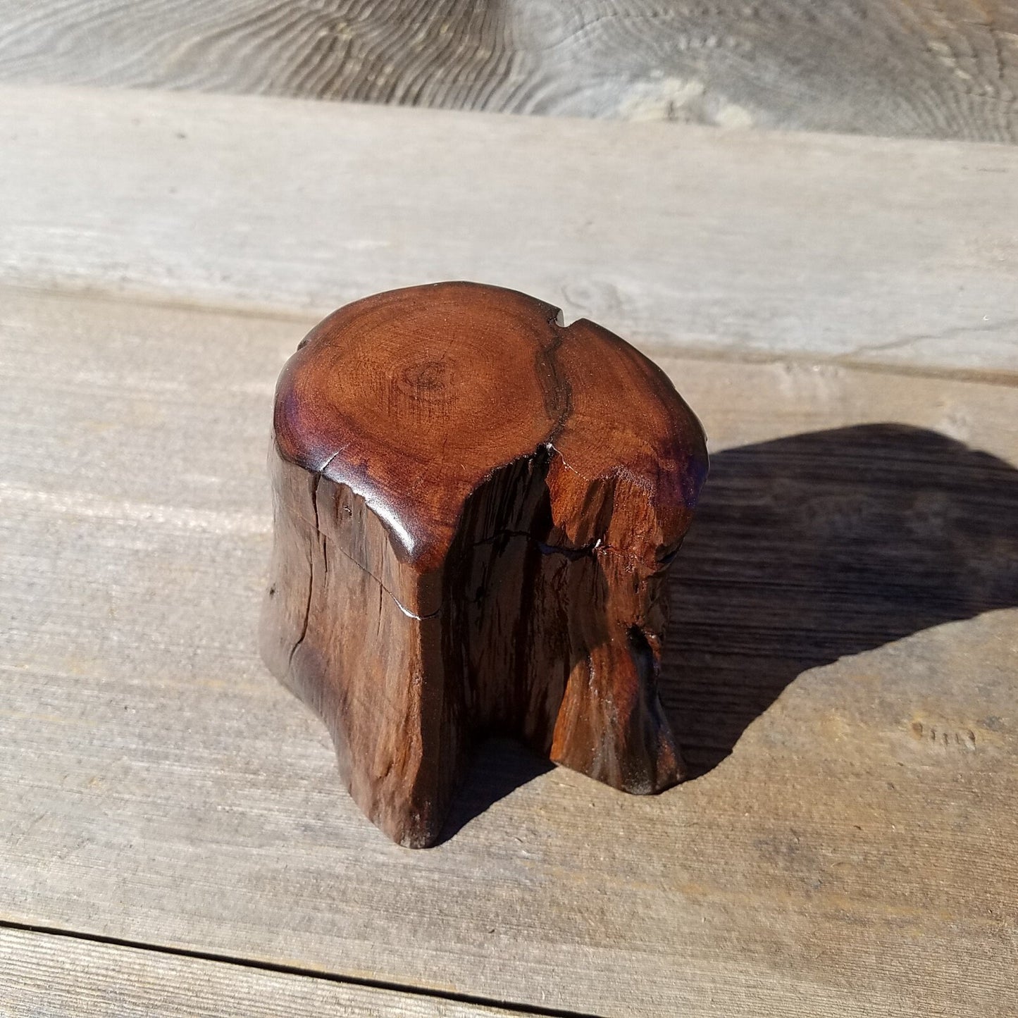 Wood Ring Box Redwood Rustic Handmade California Storage Live Edge Mini #340 Birthday Gift Christmas Gift Mother's Day Gift