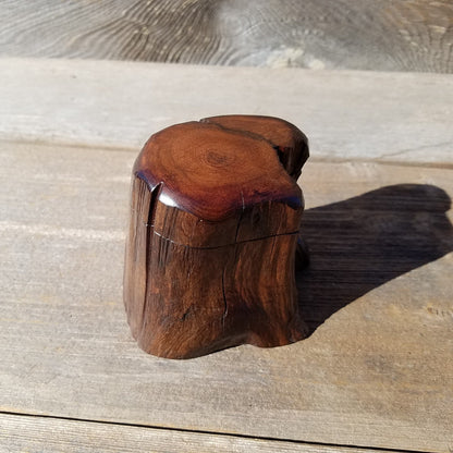 Wood Ring Box Redwood Rustic Handmade California Storage Live Edge Mini #340 Birthday Gift Christmas Gift Mother's Day Gift