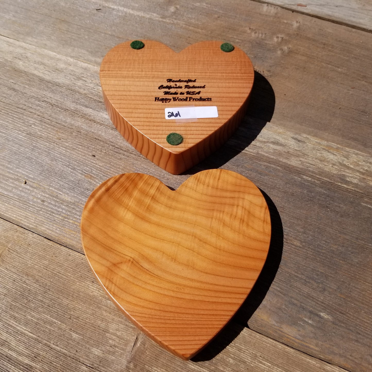 Wood Heart Box with California Redwood Jewelry Box - Ring Box - Handmade #261 Christmas Gift - Anniversary Gift - Mother's Day Gift Idea