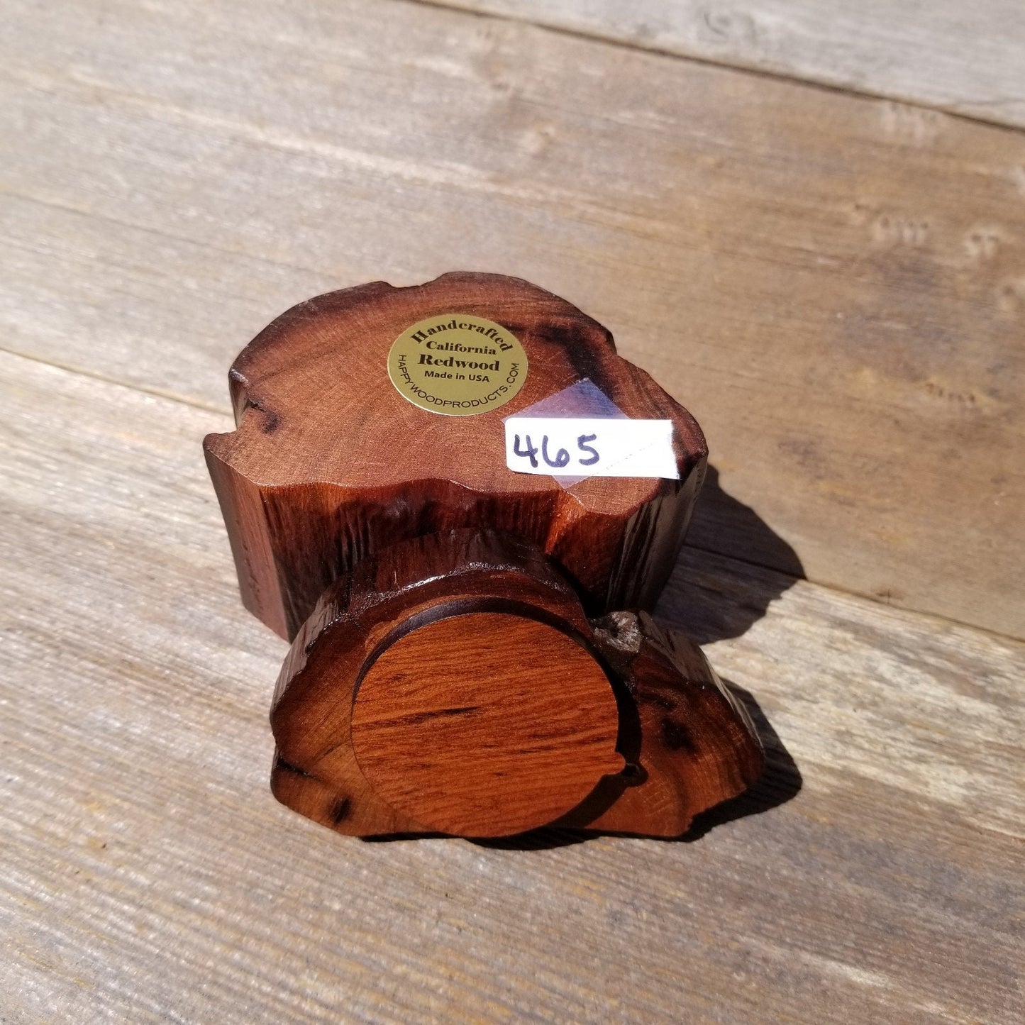 Wood Ring Box Redwood Rustic Handmade California Storage Live Edge Mini #465 Birthday Gift Christmas Gift Mother's Day Gift