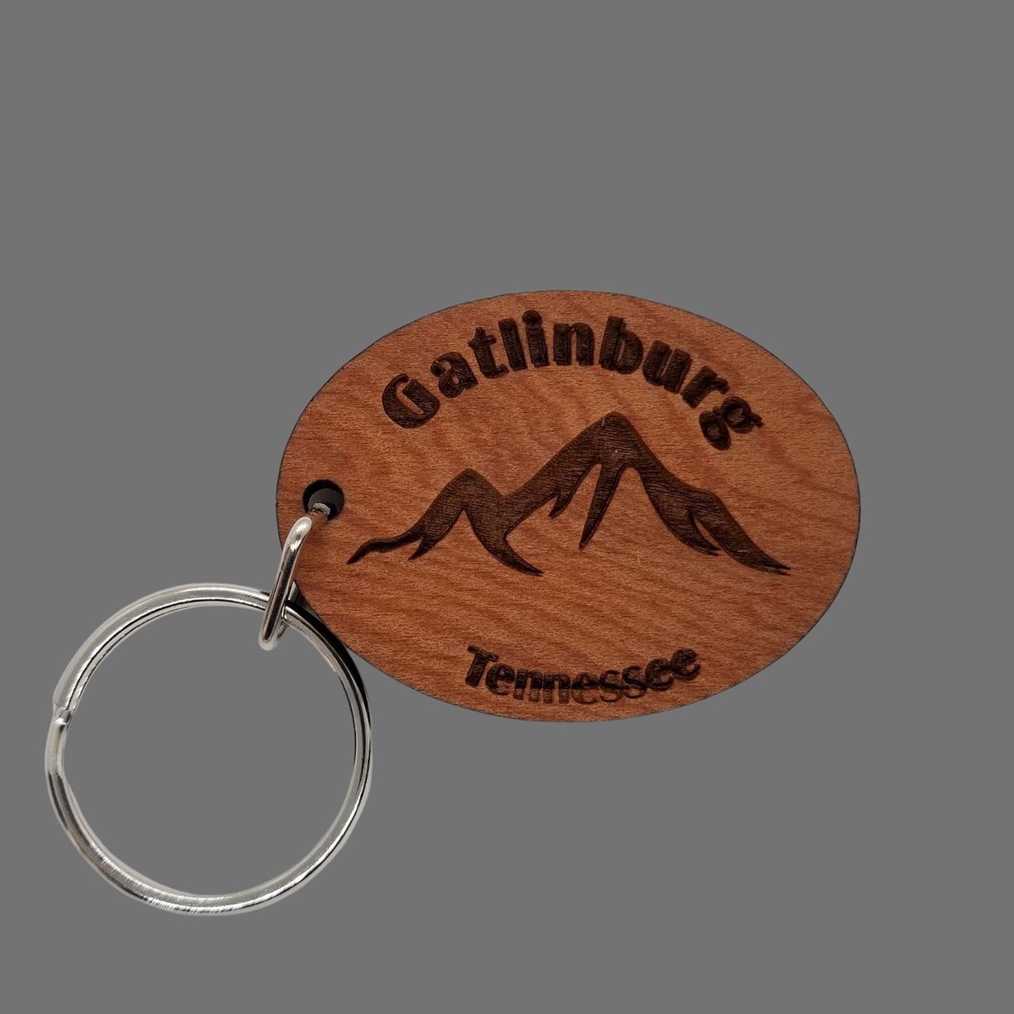 Gatlinburg Keychain Tennessee Mountains Handmade Wood Keyring Souvenir TN Smoky Mountains Smokies Travel Gift Tag Key Ring