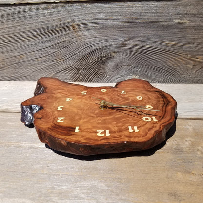 Redwood Clock Handmade Wall Hanging Rustic Burl Live Edge #487 Anniversary Gift Wedding Gift One Of a Kind Small Wall Clock