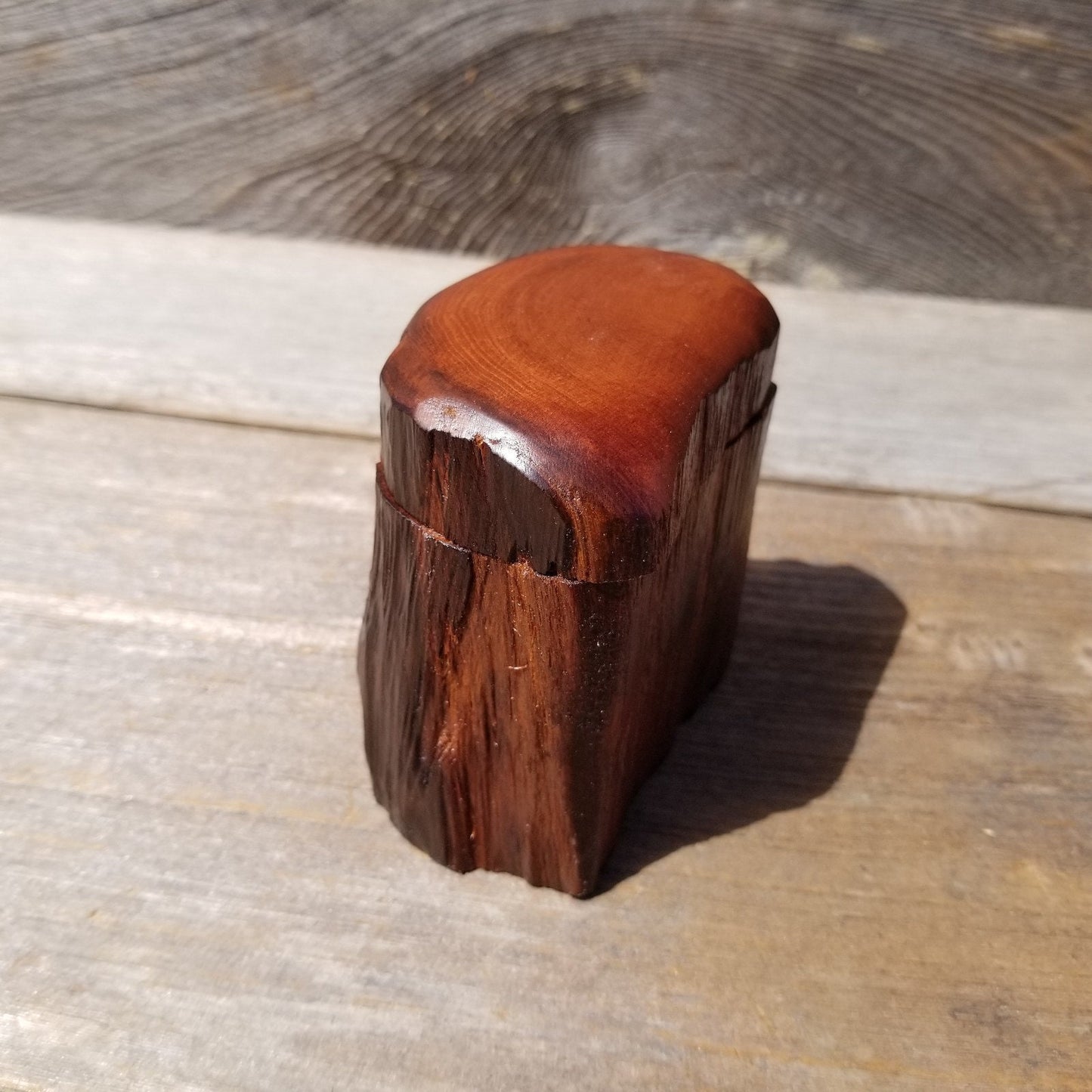 Handmade Wood Box with Redwood Rustic Handmade Ring Box California Redwood #464 Christmas Gift Anniversary Gift Ideas