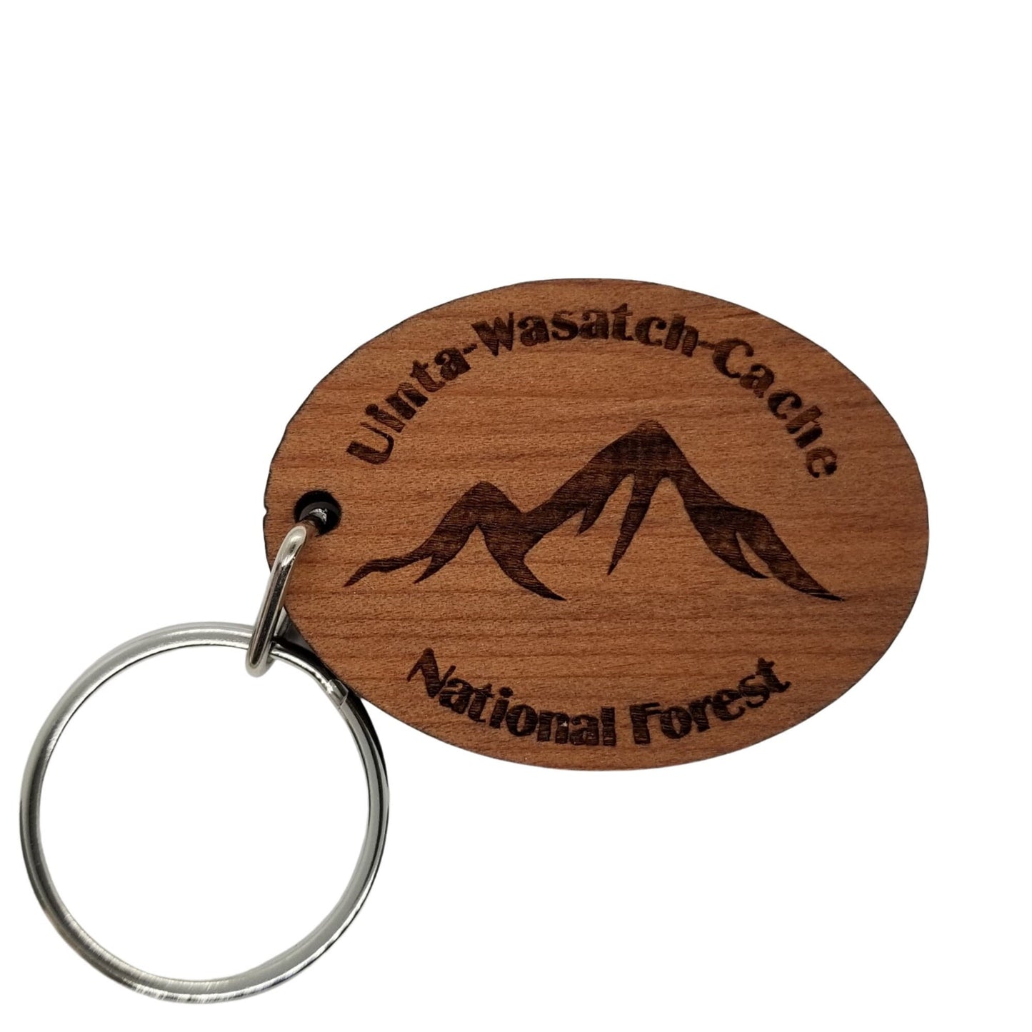 Uinta Wasatch Cache Keychain Wood Keyring Mountain National Forest Souvenir Travel Gift Mountains Utah Idaho Wyoming Key Tag Bag