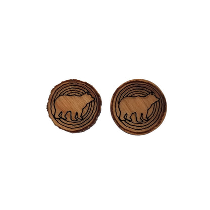 Bear Limb Earrings - Cherry Wood Earrings - Stud Earrings - Post Earrings - Faux Limb Bear Earrings