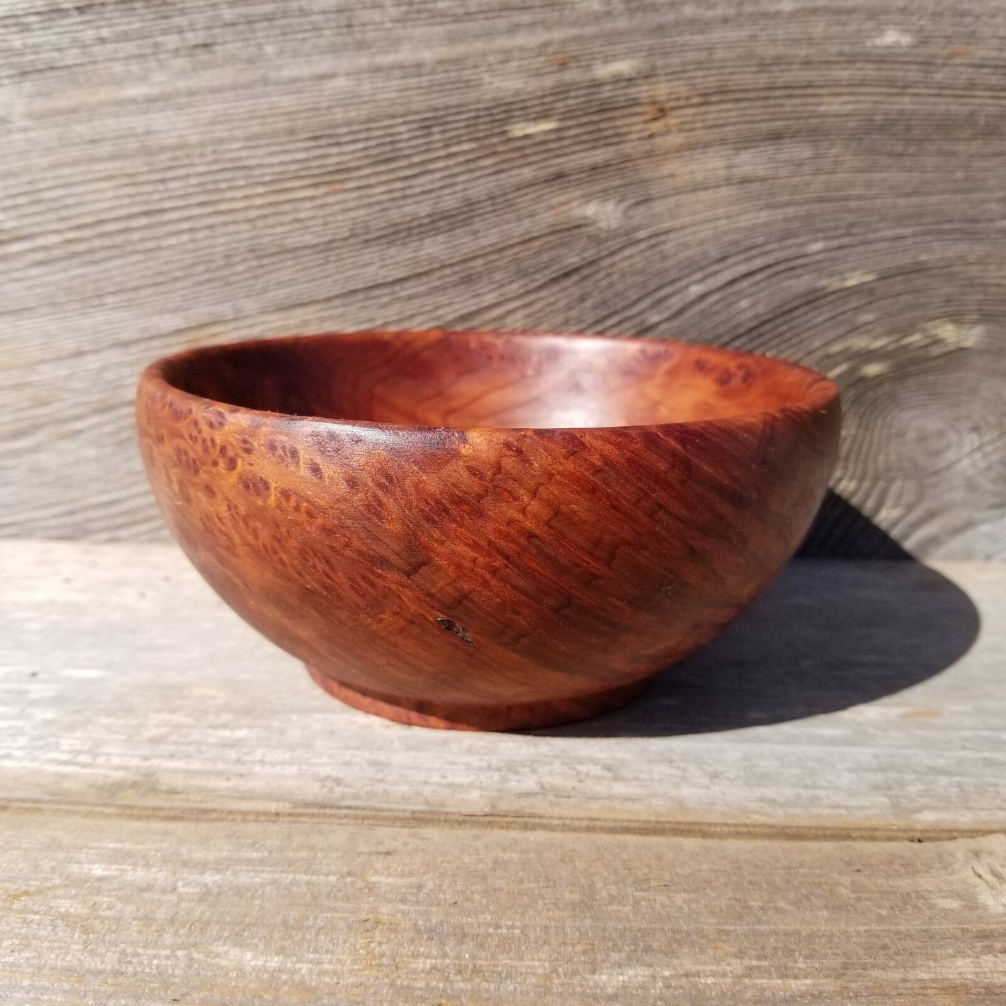 Redwood Bowl Burl Hand Turned 5.5 Inch Wood Salad Bowl Made out of Rare Redwood Gorgeous Grain #451