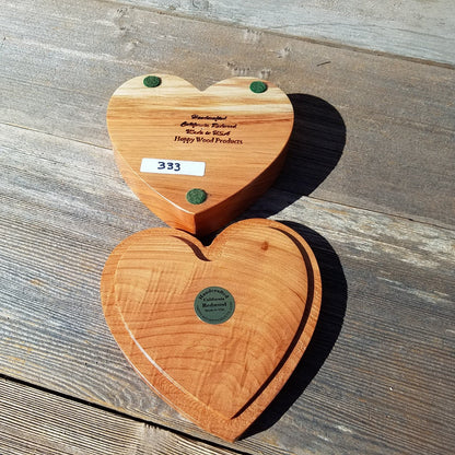 Wood Heart Box with California Redwood Jewelry Box - Ring Box - Handmade #333 Christmas Gift - Anniversary Gift - Mother's Day Gift Idea